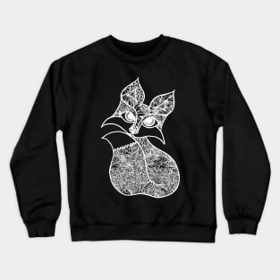 Fox Zentangle - White Lace Crewneck Sweatshirt